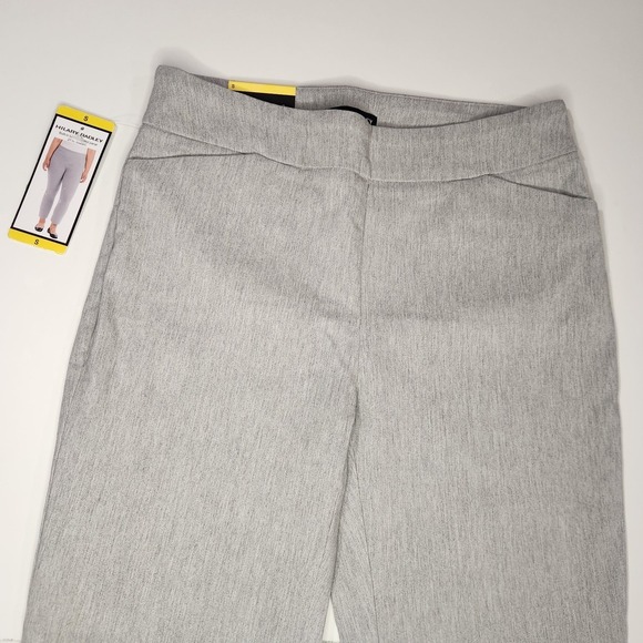 Hilary Radley Pants Womens Tummy Control Ankle Bottoms, Small Heather Light Gray - Picture 4 of 5